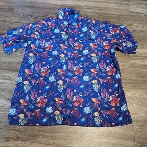 Vibrant Ocean-Themed Casual Shirt